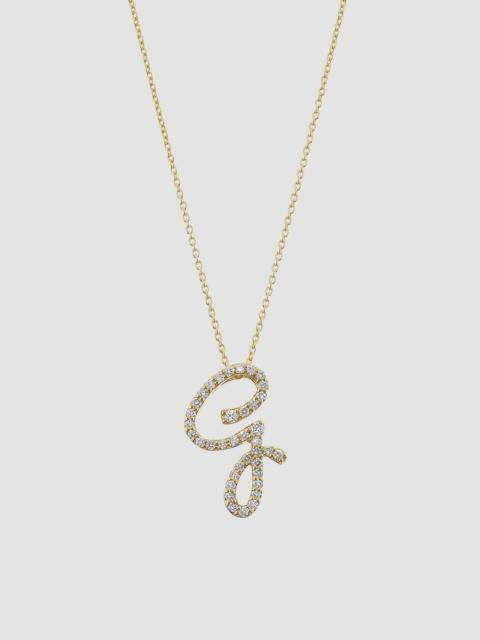 ROBERTO COIN Women's Tiny Treasures Script Initial 18K Yellow Gold, Ruby & 0.24-0.34 TCW Diamond Pendant Necklace
