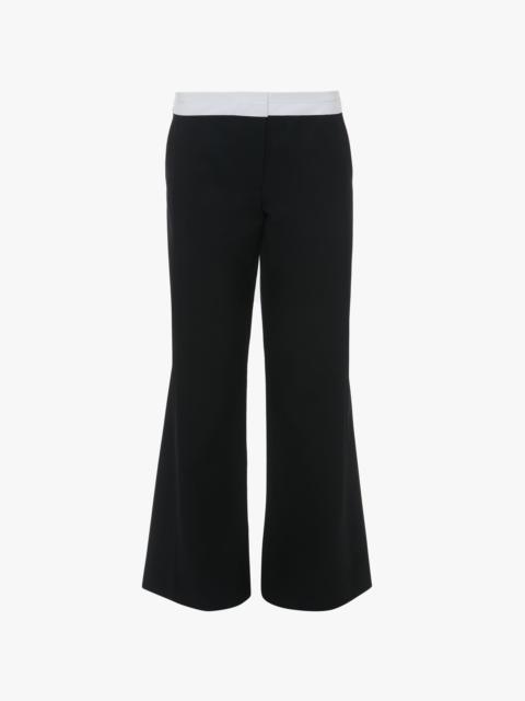 Victoria Beckham Exposed Waistband Trouser In Black