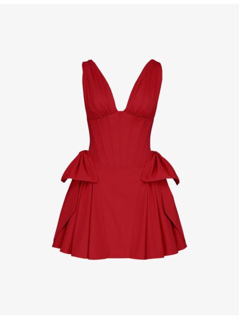 House of CB Amalia Corset-Bodice Stretch-Cotton Mini Dress