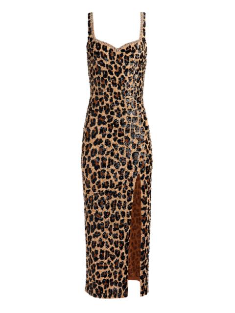 Alice + Olivia EVE EMBELLISHED MIDI GOWN