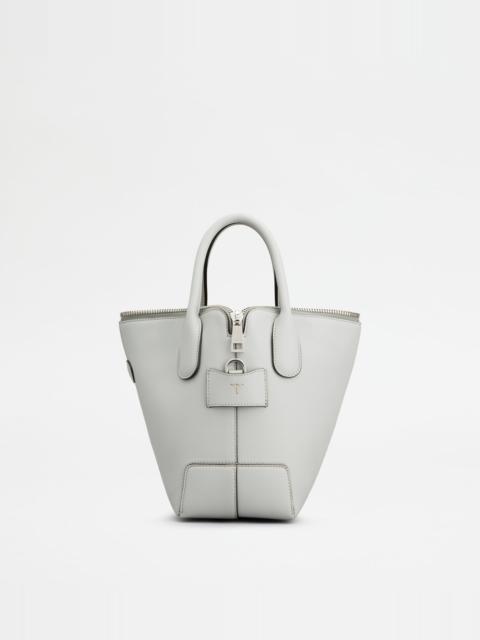 Tod's TOD'S DI BAG SWING IN LEATHER MINI - GREY