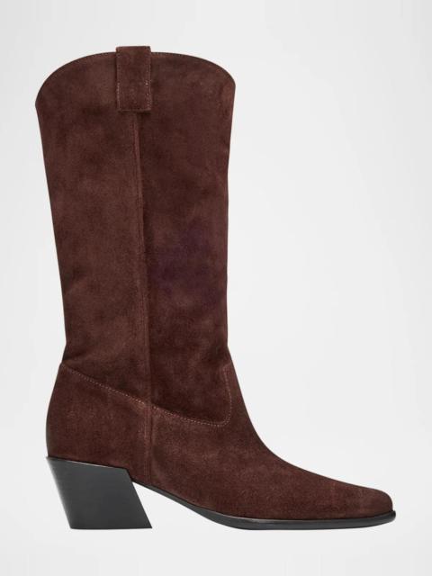 STAUD 55mm Monty Suede Cowboy Boots
