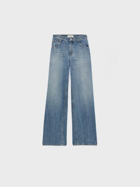 Blumarine WIDE LEG JEANS WITH EMBROIDERY ROSES | REVERSIBLE