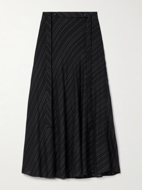 Proenza Schouler Kaia Belted Striped Voile Midi Skirt