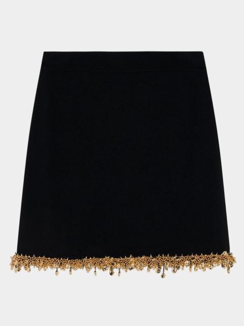 SIMKHAI Wendy Beaded A-Line Mini Skirt