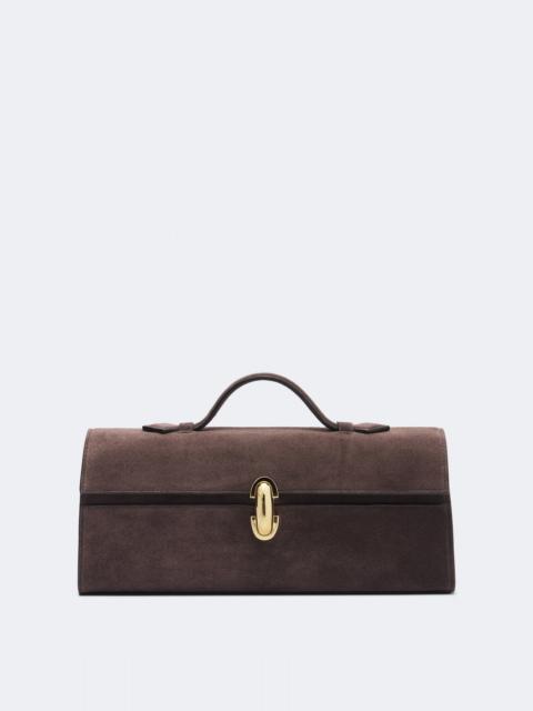 SAVETTE Symmetry Slim suede top-handle bag