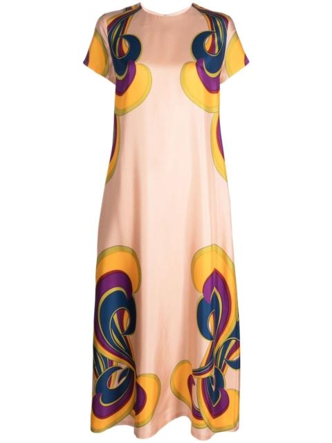 Swing graphic-print dress