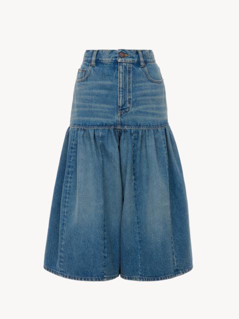 Chloé HIGH-RISE BALLOON BERMUDA SHORTS IN DENIM