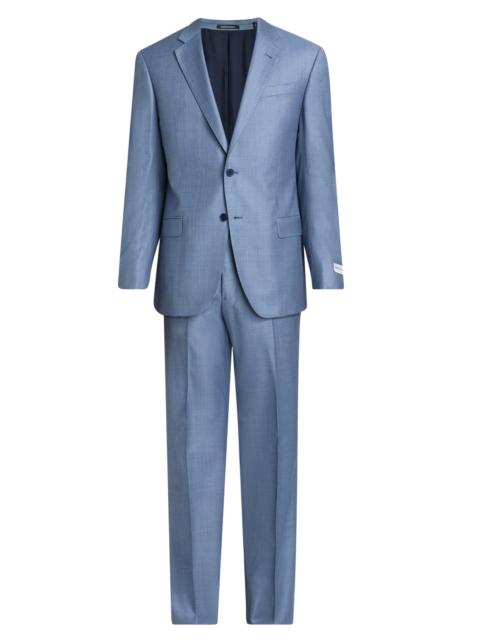 EMPORIO ARMANI Men's Shark Skin Wool Single-Breasted Suit - Medium Blue
