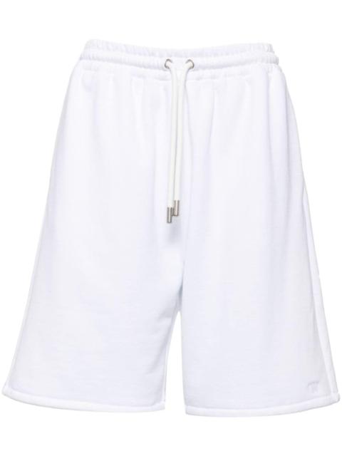 Off-White logo-embroidered cotton shorts