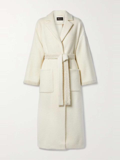 Loro Piana Langston belted cashmere and silk-blend bouclé-tweed  coat