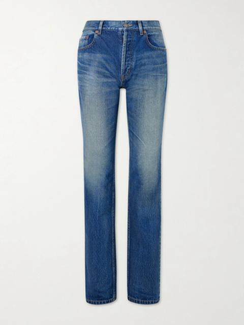 SAINT LAURENT Cropped High-rise Straight-leg Jeans