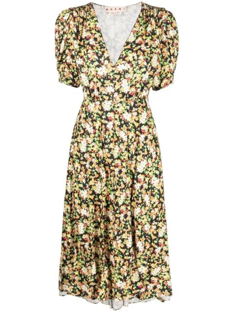 Marni floral-print midi dress