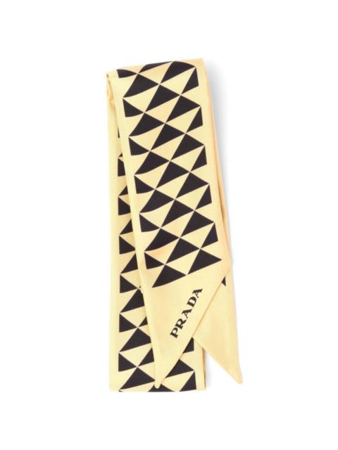 Prada triangle-print twill scarf