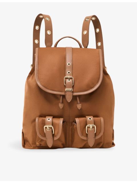 maje Eyelet-Embellished Nylon And Leather Backpack