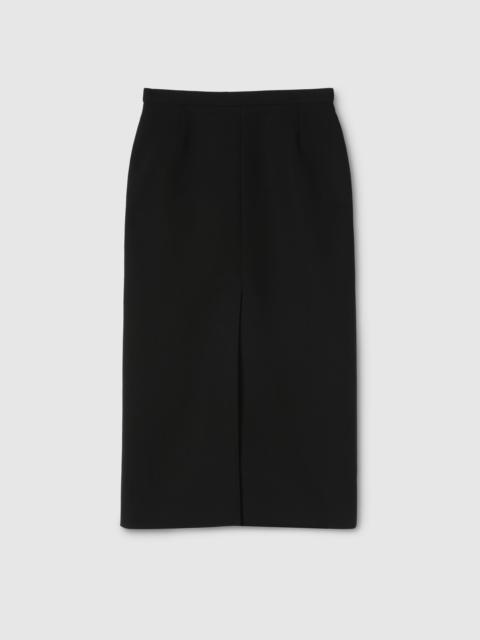 GUCCI Wool crêpe skirt with Gucci detail
