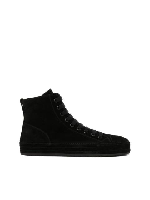 Ann Demeulemeester Raven panelled suede sneakers