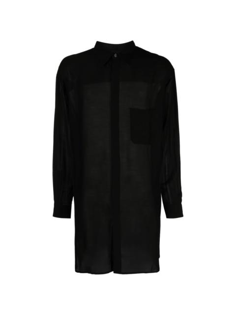 sheer-finish long shirt