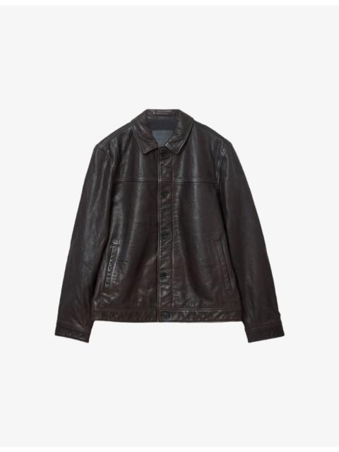 ALLSAINTS Nates Collared Leather Jacket