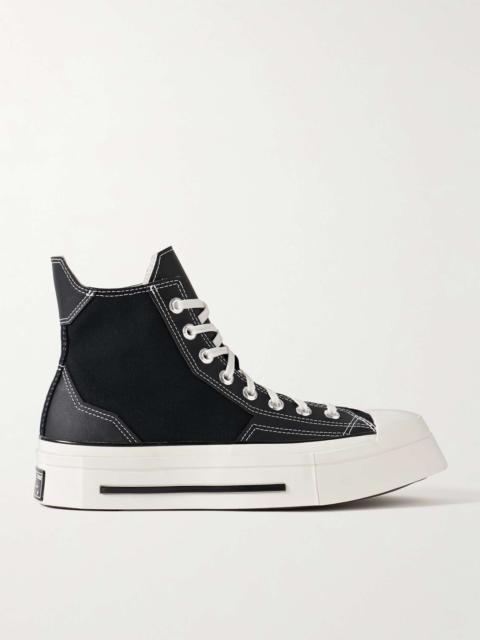 Chuck 70 De Luxe Leather and Canvas Platform High-Top Sneakers