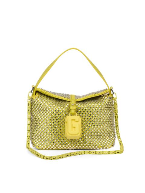 GCDS mini Mega Comma crystal-embellished logo-plaque shoulder bag