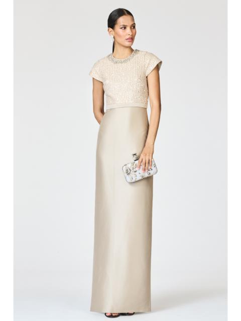 SACHIN & BABI ISLA GOWN - DUNE/PEWTER