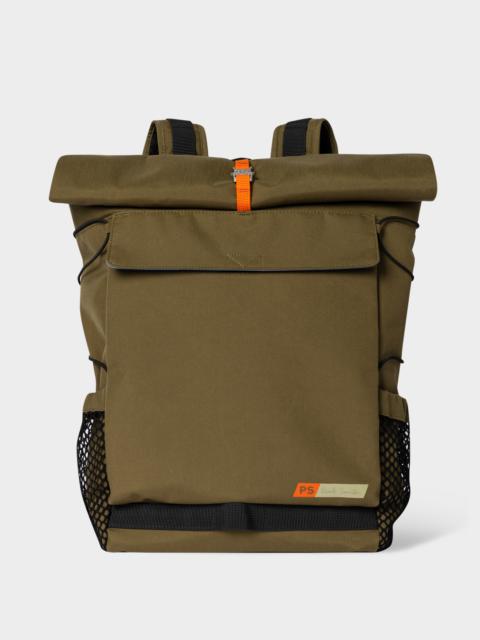 Khaki Nylon Utility Backpack
