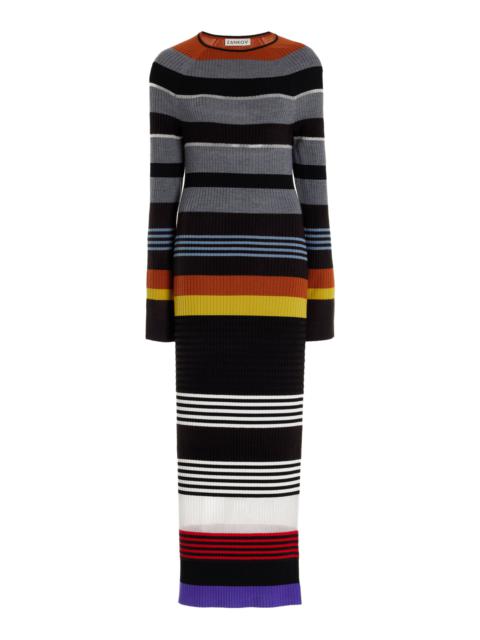 ZANKOV Leigh Striped Knit Maxi Dress multi