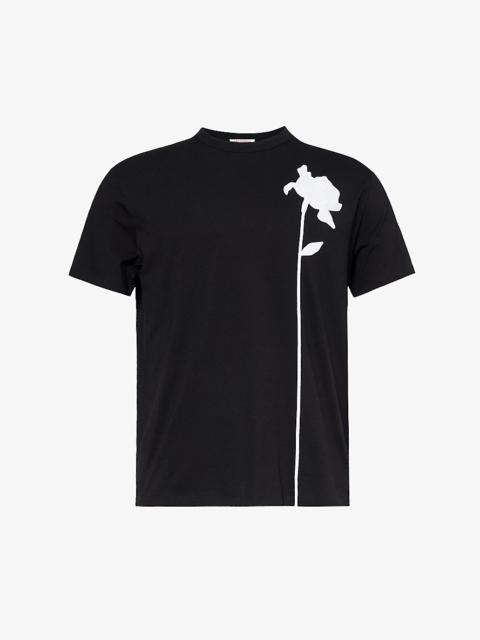 Valentino Floral-motif crewneck cotton-jersey T-shirt