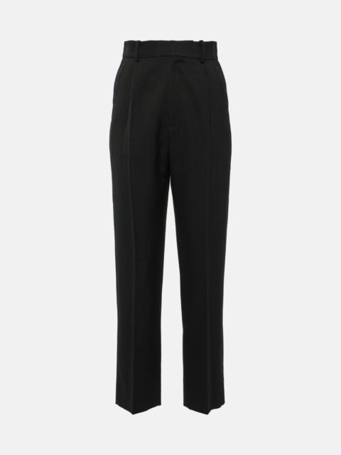 High-rise wool-blend straight pants