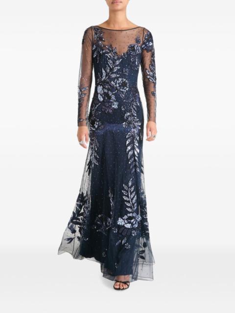 Temperley London Lavinia sequin-embellished floral maxi dress