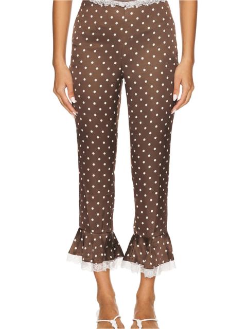 For Love & Lemons Chocolate Dot Capri Pant