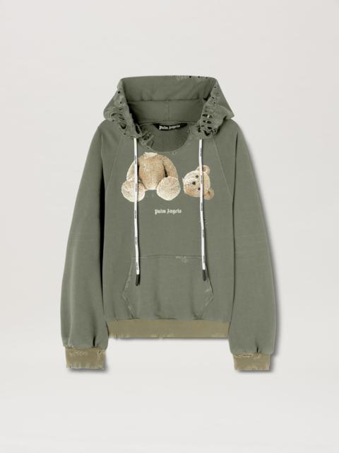 Khaki Bear Ripped Hoodie