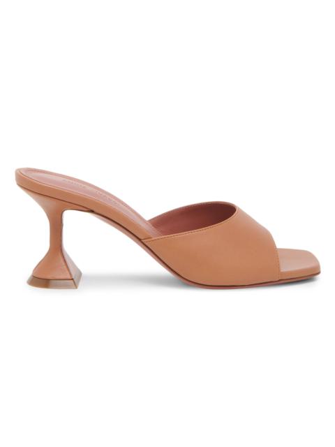 Amina Muaddi Women's Lupita 95MM Leather Slip-On Sandals - Latte Nappa