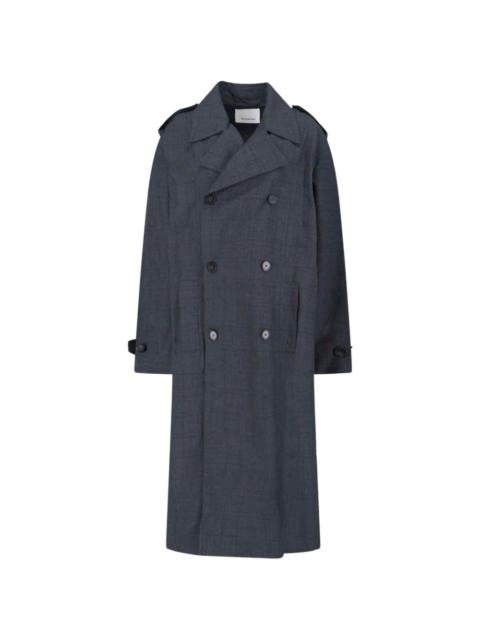 The Frankie Shop Bleecker double-breasted plaid trench coat