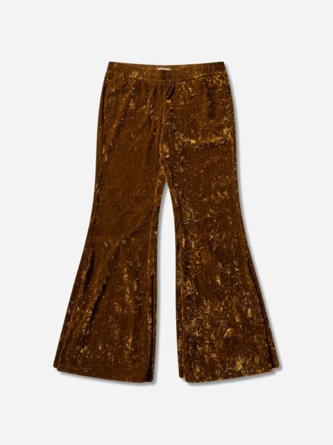 GUESS USA Women's Velour Flare Pants Brown Liqueur