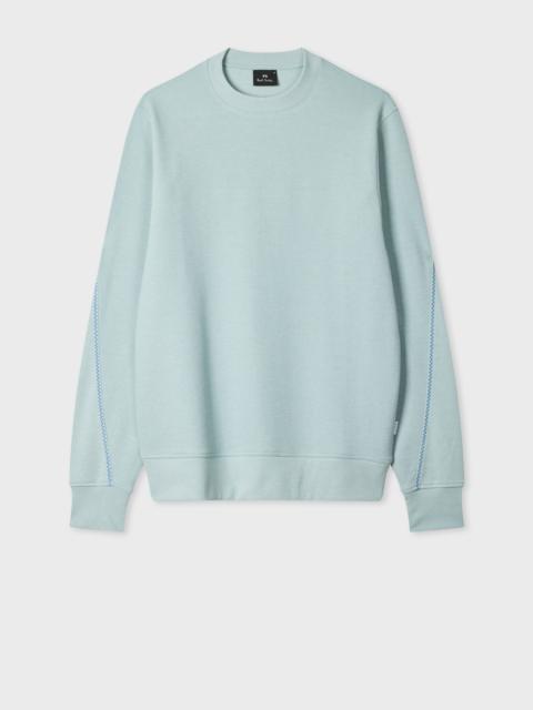 Paul Smith Light Blue Textured Sweatshirt with Contrast Embroidery