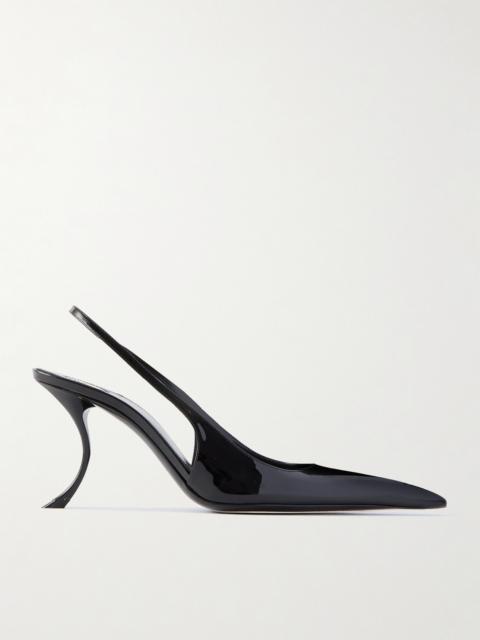 SAINT LAURENT Apolline Patent-leather Slingback Pumps
