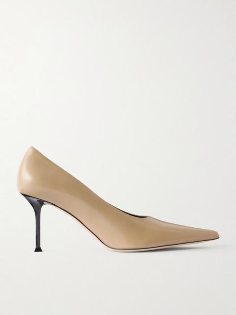 CHRISTEN Helix 75 leather pumps Taupe