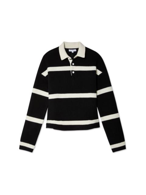 JW Anderson striped wool-blend polo top