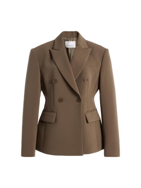 The Frankie Shop Doyer Cinched Blazer green