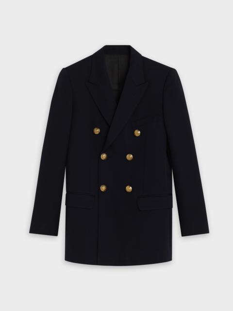 CELINE Long jacket in diagonal wool