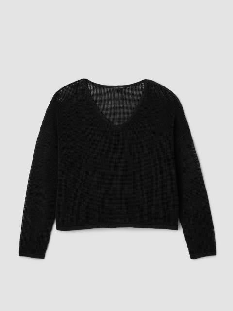 EILEEN FISHER Organic Linen Cotton V-Neck Box-Top