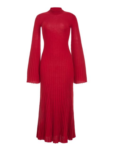 GABRIELA HEARST Carmen Knit Dress in Red Merino Wool