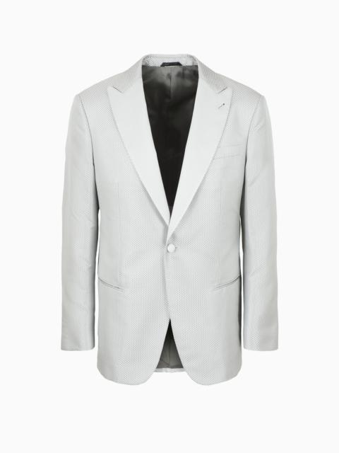GIORGIO ARMANI Soho line single-breasted tuxedo jacket in silk jacquard