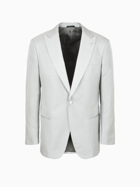 Soho line single-breasted tuxedo jacket in silk jacquard