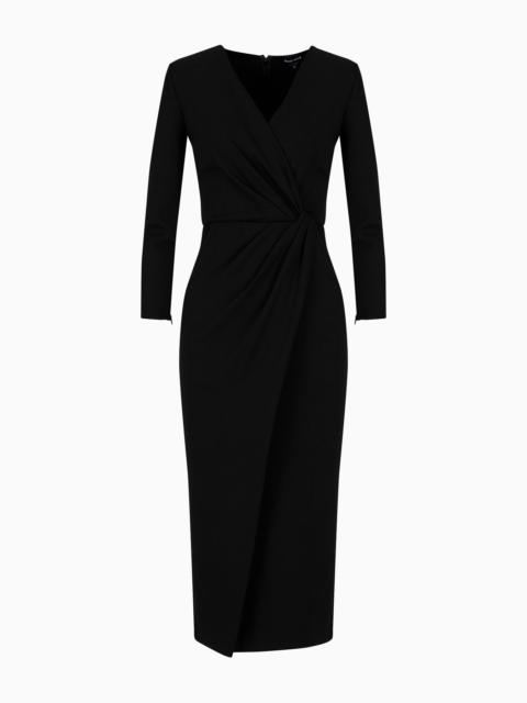 GIORGIO ARMANI Viscose-blend Milano-stitch midi dress