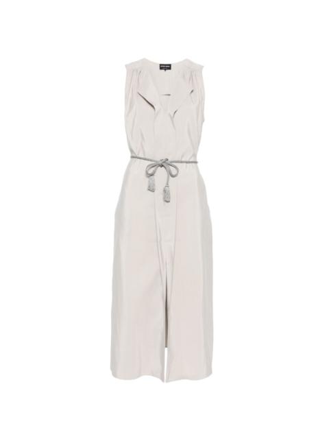 GIORGIO ARMANI shawl tassel midi dress