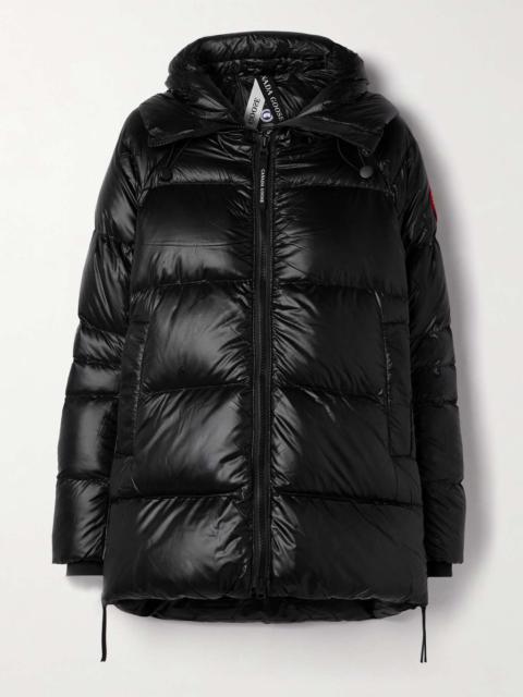 Cypress hooded quilted recycled shell down jacket