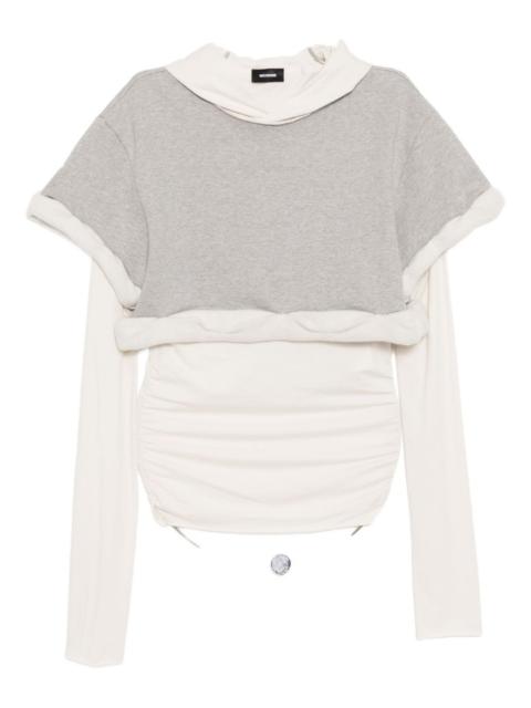 We11done rolled-up hoodie